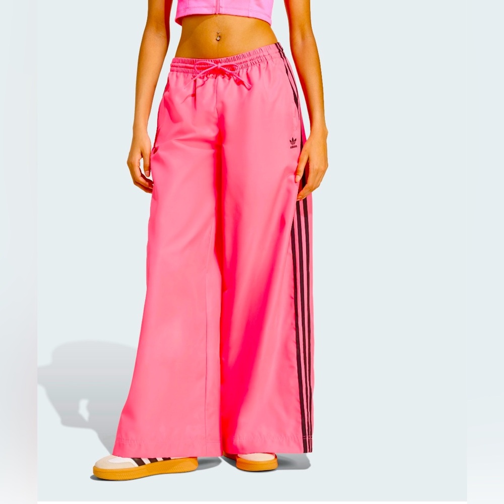 Adidas Originals [S-M] Lightweight Wide-Leg Track Pants Lucid Pink JV7493 - Picture 13 of 13